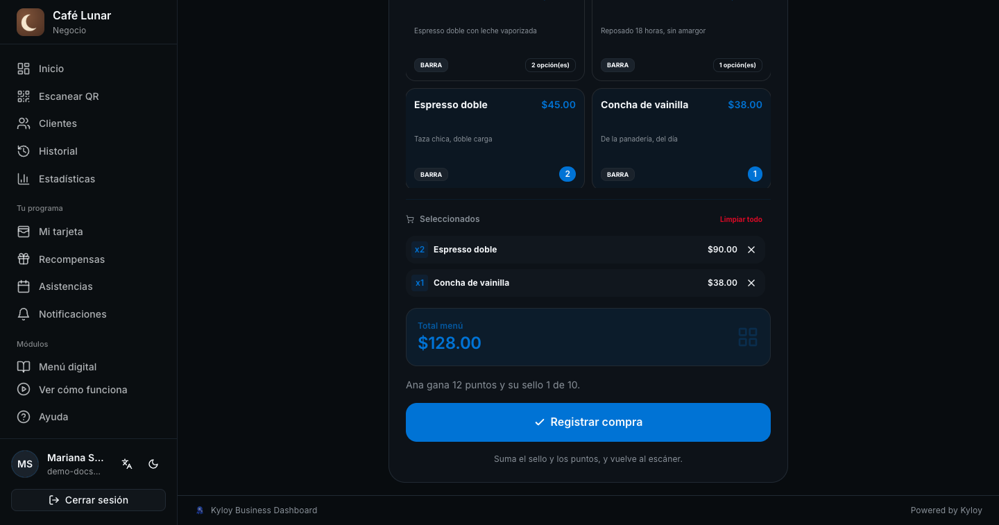 Registra cada compra